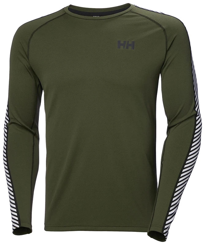 Helly Hansen Men's LIFA Active Stripe Crew, Green, L