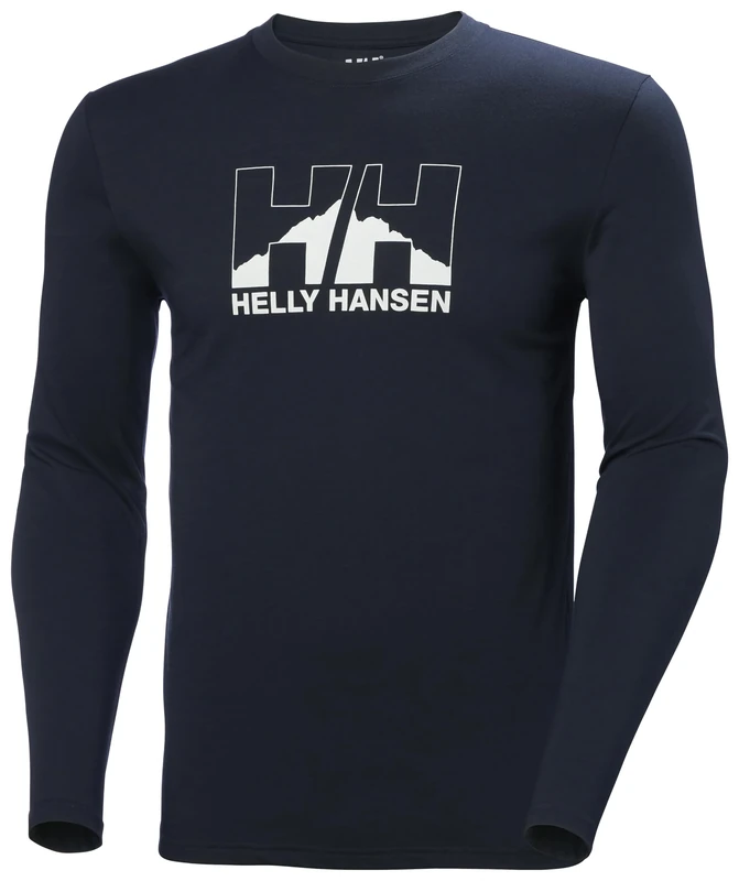 Helly Hansen Mens Nord Graphic Longsleeve T-Shirt, Navy, S