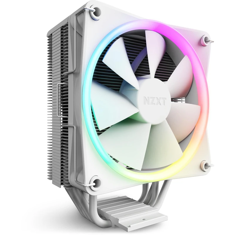 NZXT T120 RGB CPU Air Cooler - RC-TR120-W1 - Conductive Copper Pipes - Fluid Dynamic Bearings - AMD and Intel Compatibility - White