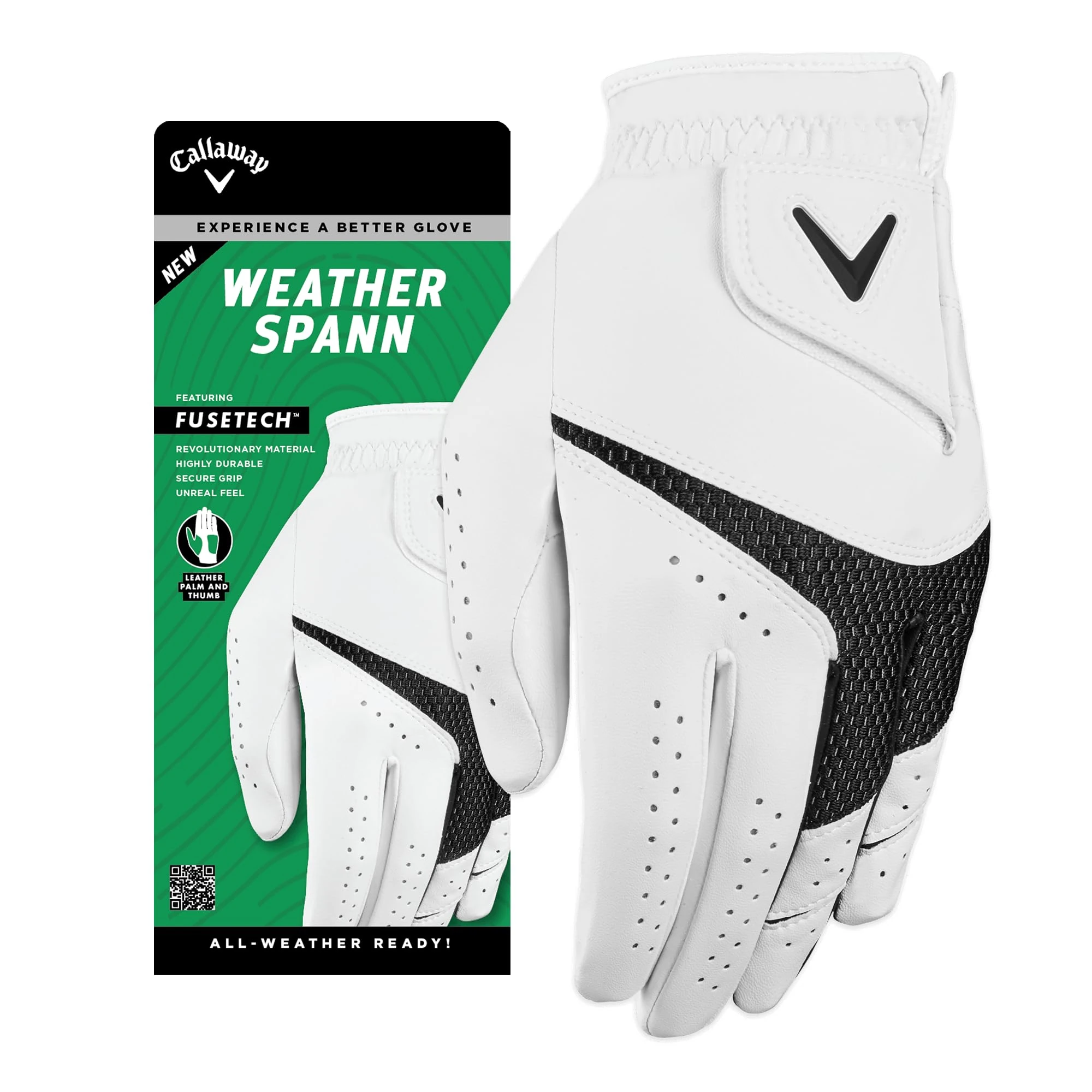 Callaway Golf Weather Spann Glove 2023 (2 pack), White