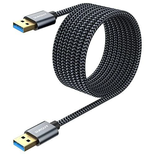 SUNGUY USB 3.0 Cable, 3m USB Type A Male to Type A Male, Transfer Rate Up to 5Gbps, Type A Cable Compatible with Printers, Modems, Hard Drives, Cameras, HDD, DVD, Laptops etc.