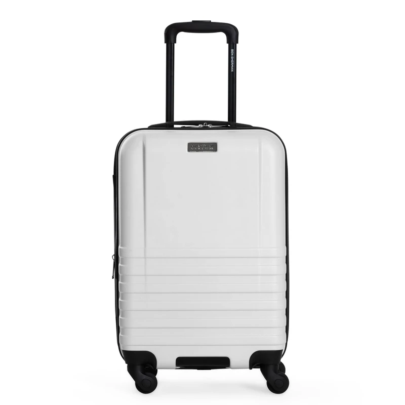 Ben Sherman Spinner Travel Upright Luggage Hereford, White, 28-Inch Checked, Spinner Travel Upright Luggage Hereford