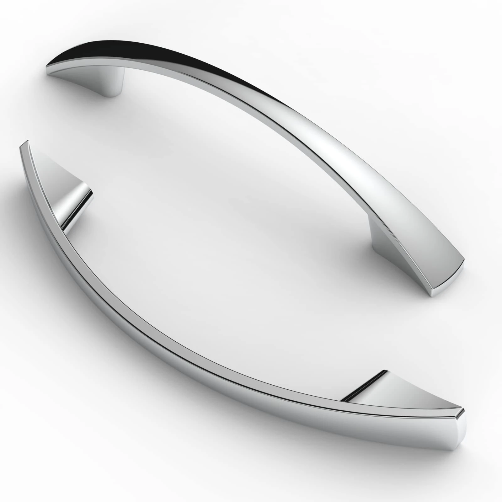 FURNIWARE Pack of 10 Cabinet Pulls, Zinc Alloy Drawer Pulls, Hardware Modern Kitchen Cabinet Door Handles, for Kitchen and Bathroom Cabinets Cupboard, Chrome-96mm(3.8 Inch) Hole Center