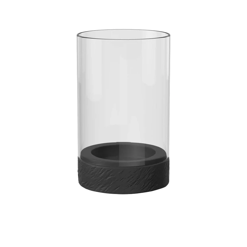 Villeroy & Boch - Manufacture Rock Home hurricane lamp size L, 15 x 15 x 24.5 cm, black