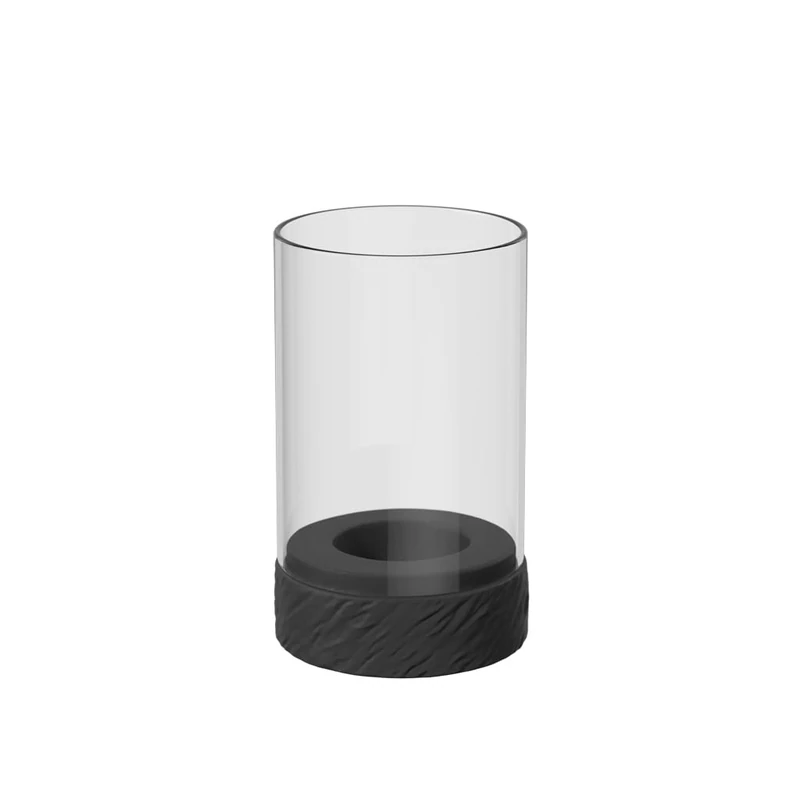 Villeroy & Boch - Manufacture Rock Home hurricane lamp size S, 8 x 8 x 13 cm, black