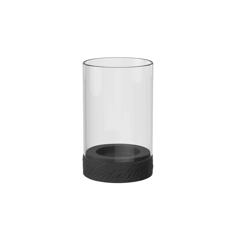 Villeroy & Boch - Manufacture Rock Home hurricane lamp size M, 12 x 12 x 19.5 cm, black