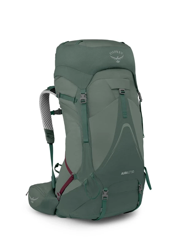 Osprey Aura AG LT 50 Womens Backpacking Backpack Koseret/Darjeeling Spring Green WXS/S
