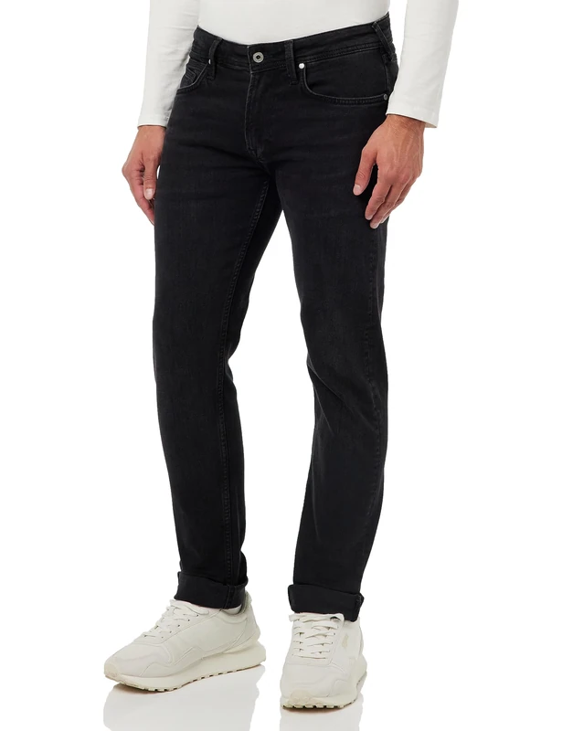 Pepe Jeans Men's Hatch Regular Jeans, Black (Denim-xv1), 32W / 34L