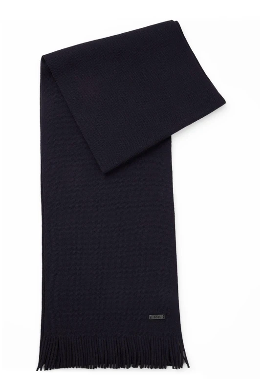 BOSS Mens Albas Raschel-knit scarf in responsible virgin wool