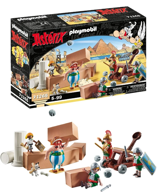 Playmobil 71268 Asterix: Edifis and the Battle of the Palace, working catapult of the Romans, collection play figures, fun imaginative role play, playsets suitable for children ages 5+