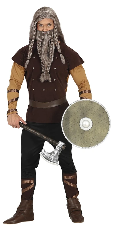 FIESTAS GUIRCA Mighty Viking Fancy Dress Costume - Brave Barbarian Warrior for Men Size L
