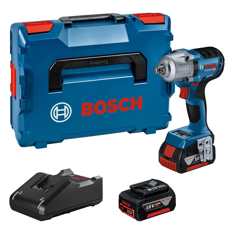 Bosch Professional GDS 18V-450 HC Cordless Rotary Impact Wrench (Tightening Torque 450 Nm, Breaking Torque 800 Nm, Includes 2X 5.0 Ah Battery, Charger, L-BOXX)