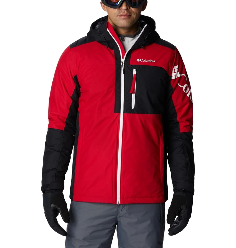 Columbia Men's Timberturner II Ski Jacket, Mountain Red, Black, S