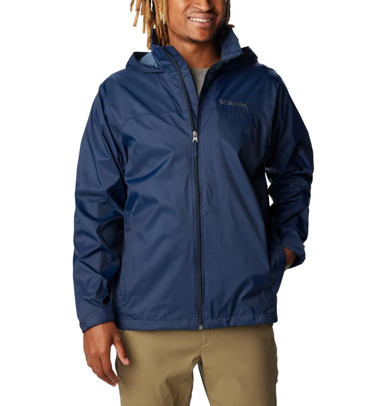 Columbia Men's Glennaker Lake Rain Jacket Waterproof Rain Jacket, Collegiate Navy, Size S
