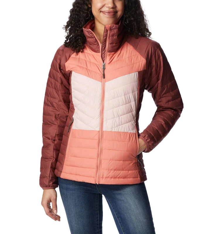 Columbia Women's Powder Lite Jacket, Puffer Jacket, Beetroot/Faded Peach/Dusty Pink, Size S