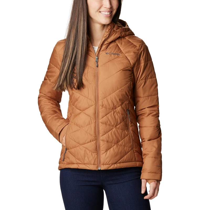 Columbia Women's Heavenly Hooded Puffer Jacket, Camel Brown, S