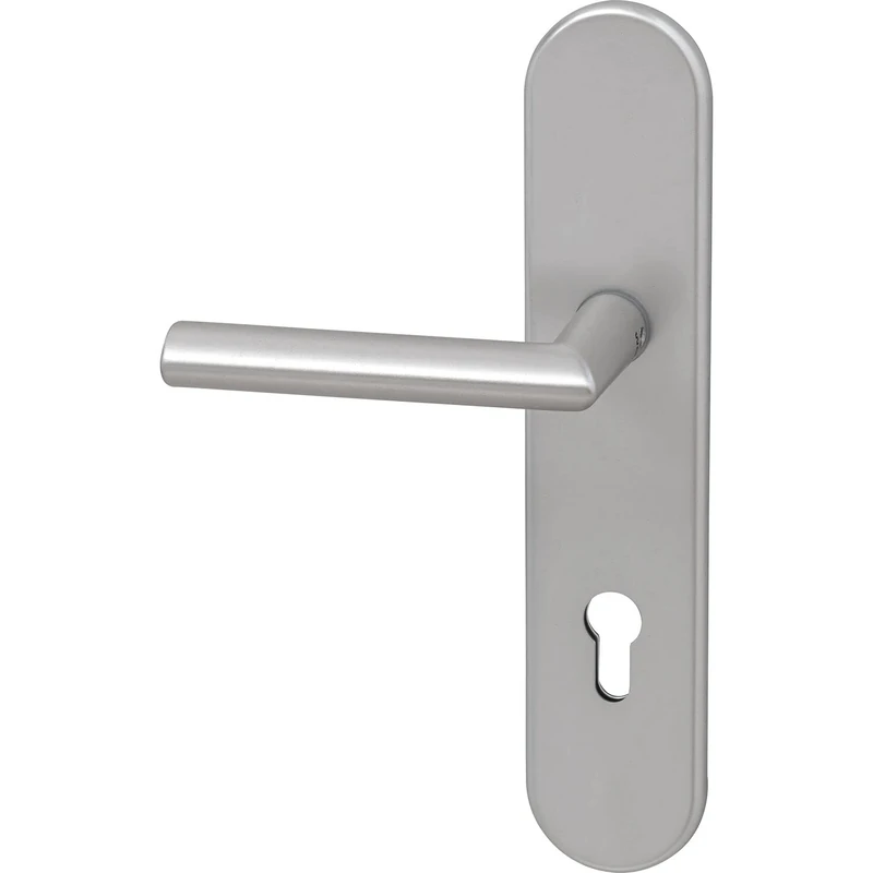 GRUNDMANN 118386 Silver 7552 Johannes Door Handle and Door Knob ÖNORM Anodised Aluminium