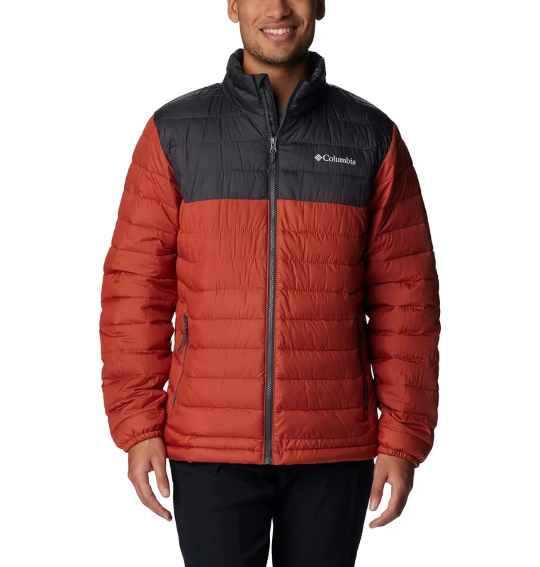 Columbia Men's Powder Lite Hybrid Puffer Jacket, Warp Red, Shark, S