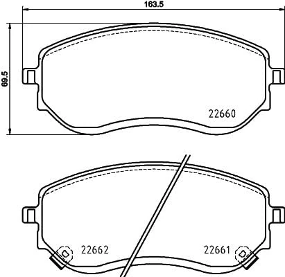 HELLA 8DB 355 037-901 Brake pad set - with acoustic wear warning - T2769 - for e.g. MERCEDES-BENZ/NISSAN