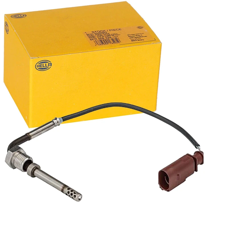 HELLA 6PT 358 181-631 Sensor, exhaust gas temperature - 2-pin connector - Bolted - Cable: 180mm