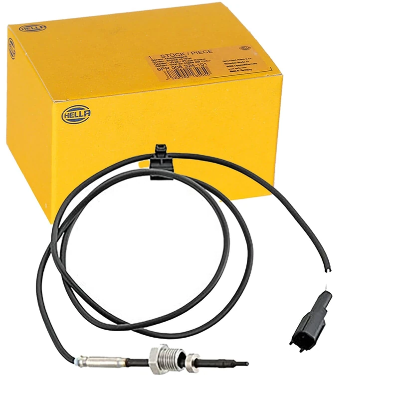 HELLA 6PT 358 181-781 Sensor, exhaust gas temperature - 2-pin connector - Bolted - Cable: 1075mm - with fastening clips on the cable