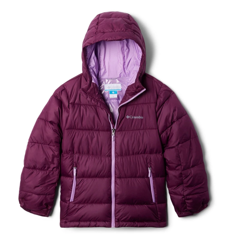 Columbia Unisex Kids Pike Lake II Hooded Puffer Jacket, Marionberry, XL