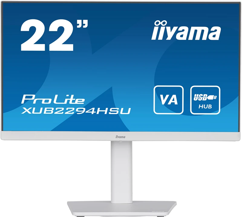 iiyama XUB2294HSU-W2 White 21.5 Inch VA LCD with Slim Bezel, 4ms, Full HD 1920x1080,1x HDMI,1 x DisplayPort, USB Hub, 2 x 1W Speakers, HA Stand