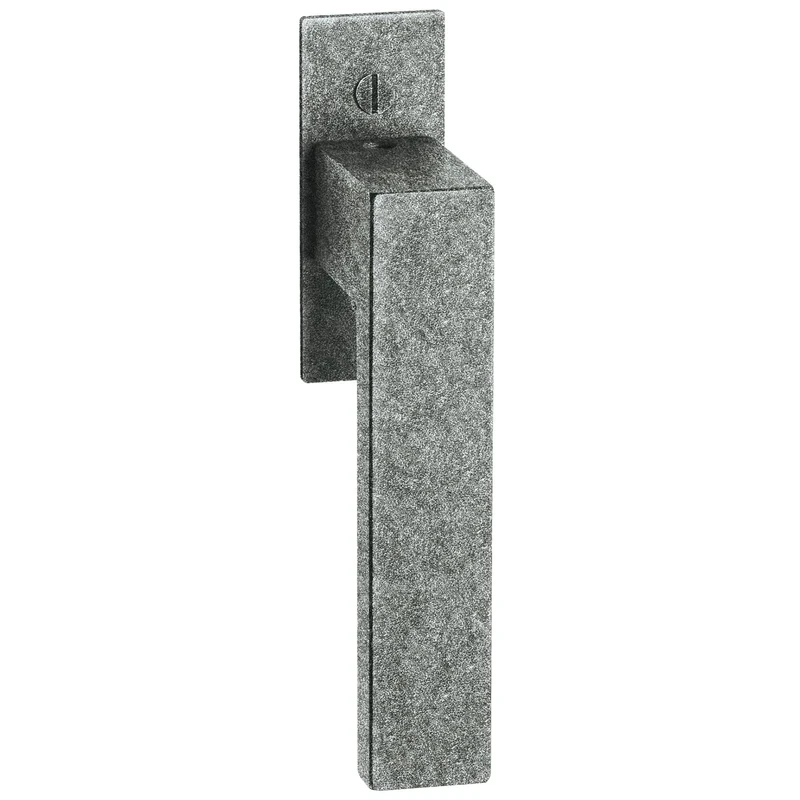 HALCÖ 0235.151.00.0.01 Window Handle, visibly Screwed on Rosette, galvanised Iron, Black, Silver, 121 mm