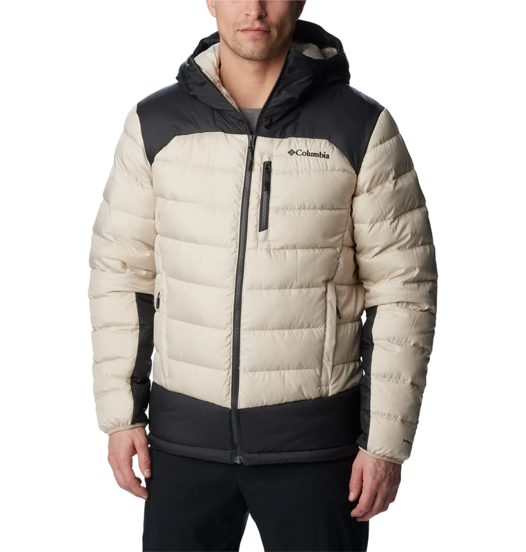 Columbia Men's Autumn Park Down Hooded Puffer Jacket, Dark Stone, Shark, M