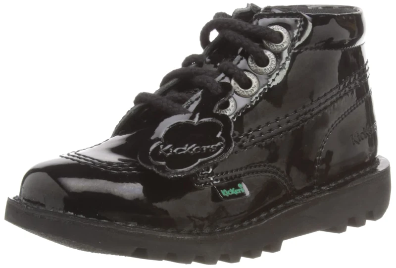 Kickers Girl's Kick Hi Classic Ankle Boots with Zip | Extra Comfortable | Added Durability | Premium Quality, Black, 5 UK Child