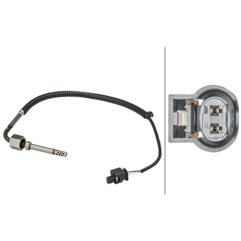 HELLA 6PT 358 181-441 Sensor, exhaust gas temperature - 2-pin connector - Bolted - Cable: 1100mm