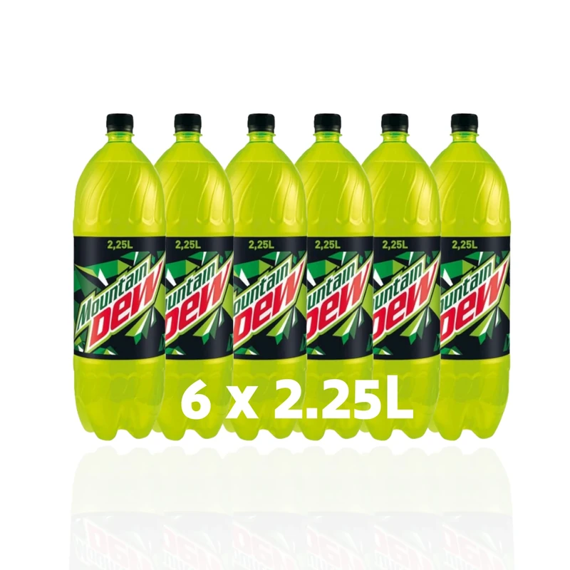 Mountain Dew 6 pack of 2.25L bottles - Bold Lemon-Lime Flavour– Yellow-Lime-Coloured Attractive Packaging –Great for Chilling Parties, Birthdays, & Celebrations - Image 1