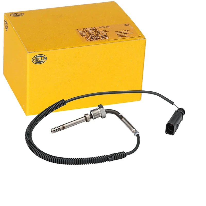 HELLA 6PT 358 181-501 Sensor, exhaust gas temperature - 2-pin connector - Bolted - Cable: 490mm
