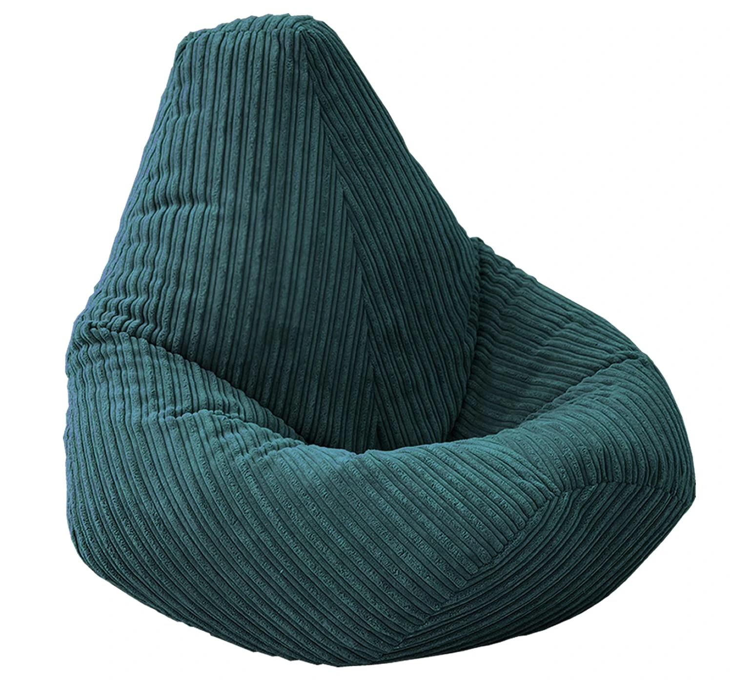 Beautiful Beanbags - Jumbo Cord Beanbag Chair, Large Plush Jumbo Cord High Back Lounger, Recliner (Teal)