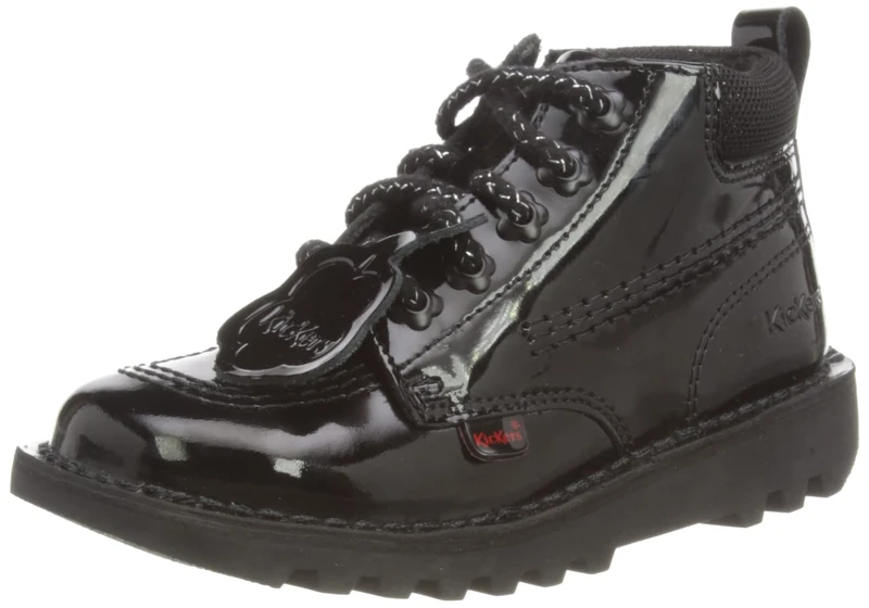 Kickers Girl's Kick Hi Bloom Ankle Boot | Extra Comfortable | Added Durability | Premium Quality, Black, 7 UK Child