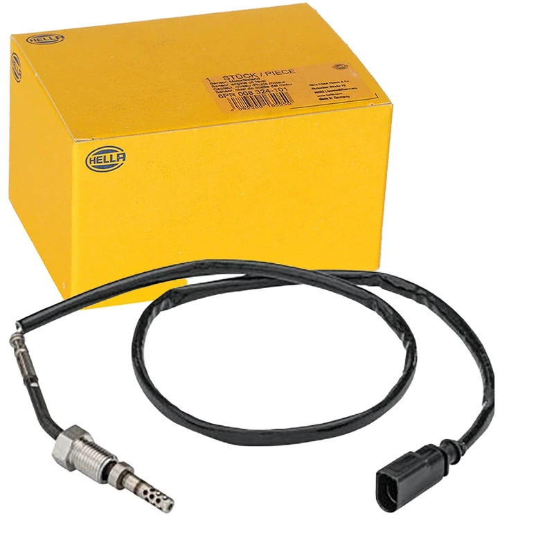HELLA 6PT 358 181-431 Sensor, exhaust gas temperature - 2-pin connector - Bolted - Cable: 740mm - Image 1