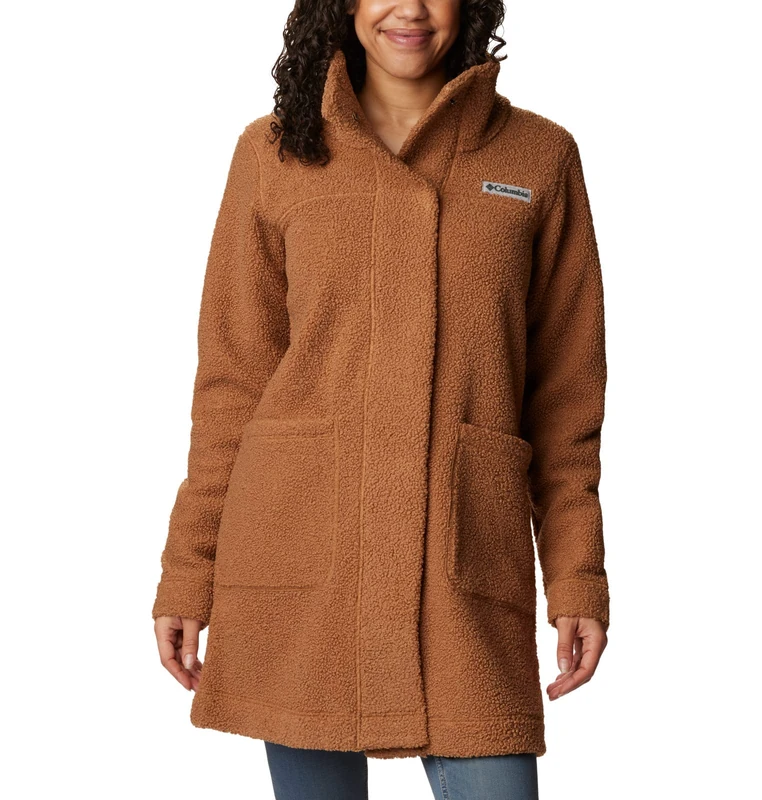 Columbia Women's Panorama Long Sherpa Jacket - Camel Brown 1X