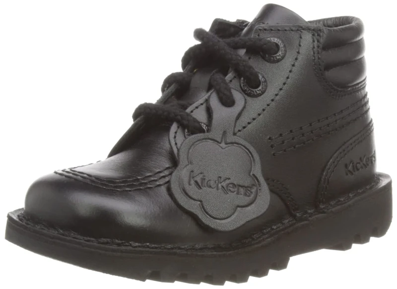 Kickers Boy's Kick Hi Padded Ankle Boot | Extra Comfortable | Added Durability | Premium Quality, Black, 5 UK Child