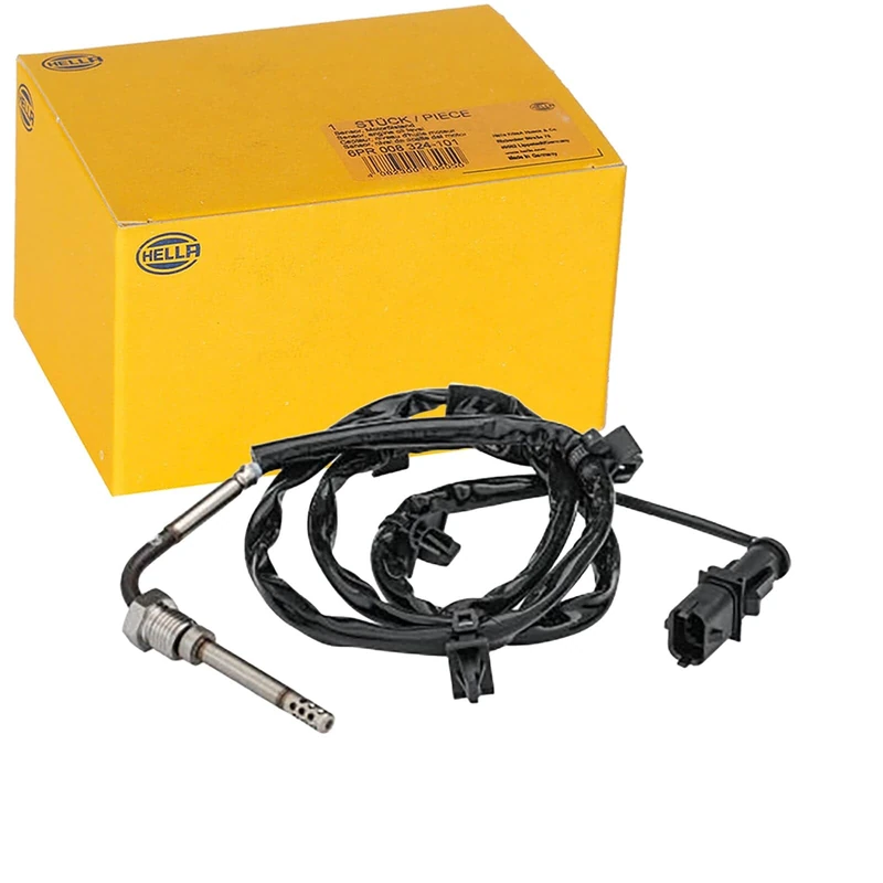 HELLA 6PT 358 181-401 Sensor, exhaust gas temperature - 2-pin connector - Bolted - Cable: 1070mm - with fastening clips on the cable