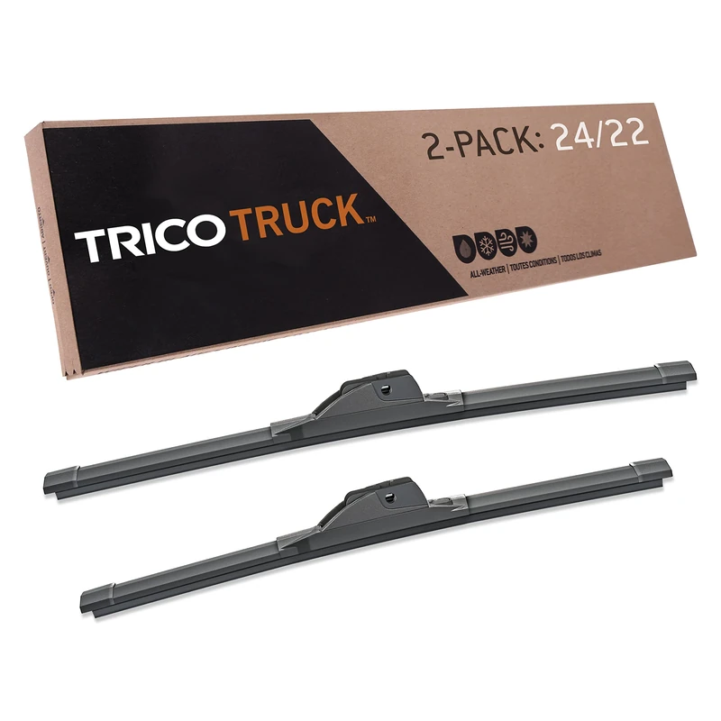 TRICO Solutions™ Truck 24 Inch & 22 Inch Pack of 2 High Performance Automotive Replacement Windshield Wiper Blade for Select Ford, Honda, Nissan, Toyota, BMW, and Buick Models (58-2422)