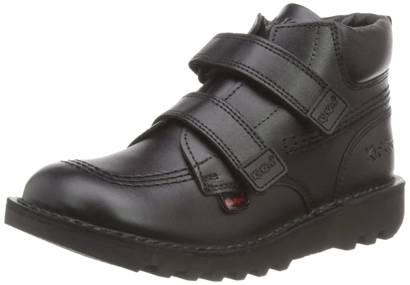 Kickers Boy's Kick Hi Roll Ankle Boot | Sturdy Ankle Boot Design | Everyday Comfort Fit, Cushioned for All-Day Wear, Black, 12.5 UK Child - Image 1