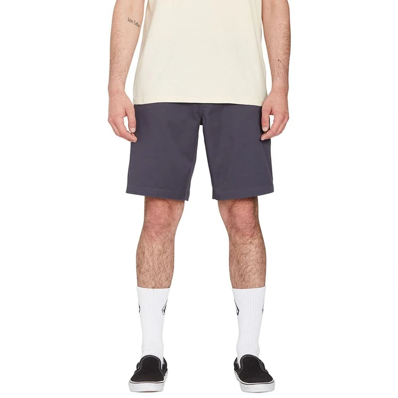 Volcom Men's Frickin Elastic Waist 19" Chino Short, Charcoal 1, Large