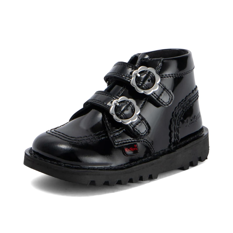 Kickers Girl's Kick Hi Vel Bloom Ankle Boot | Sturdy Ankle Boot Design | Everyday Comfort Fit, Cushioned for All-Day Wear, Black, 6 UK Child