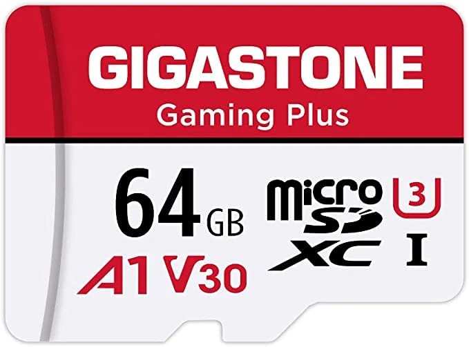 GIGASTONE 64GB Micro SD Card, Gaming Plus, Nintendo-Switch Compatible, High Speed 95MB/s, 4K UHD Video Recording, Micro SDXC UHS-I A1 V30 U1 Class 10, with Adapter