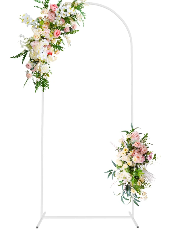 Wokceer 6 FT Wedding Arch Backdrop Stand Metal Balloon Arch Backdrop Stand for Wedding Ceremony Birthday Party Bridal Baby Shower Garden Floral Decoration