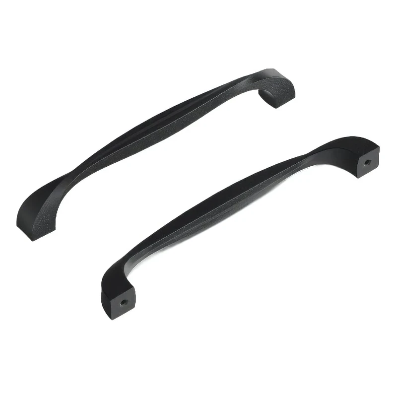 Hickory Hardware 5 Pack Solid Core Kitchen Cabinet Pulls, Luxury Cabinet Handles, Hardware for Doors & Dresser Drawers, 6-5/16 Inch (160mm) Hole Center, Black Iron, Twist Collection