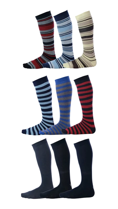 Pierre Henry Socks Men's Over The Calf Dress Socks, Business Ready, 38-44 (Pack of 9)