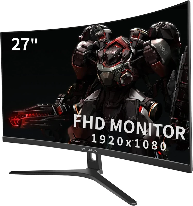 CRUA 27 Inch 1800R Curved Gaming Monitor - 1080P 200Hz 1ms