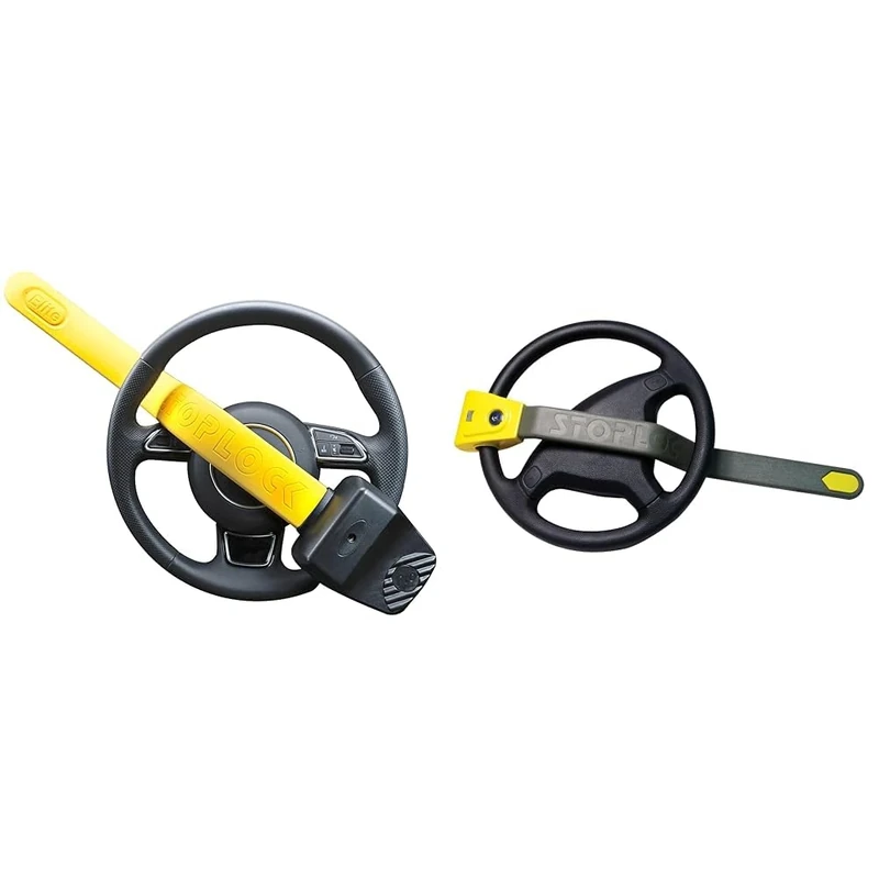 Stoplock Pro Elite Car Steering Wheel Lock HG 150-00 - Safe Secure Heavy Duty Anti-Theft Bar & 'Airbag 4x4' Car Steering Wheel Lock W/Keys HG 134-66 - Anti-Theft Device