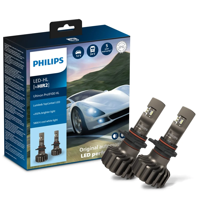 Philips Ultinon Pro9100 LED car headlight bulb (HIR2), +350%, 5.800K, set of 2